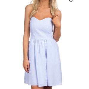 WORN ONCE LAUREN JAMES BLUE SEERSUCKER DRESS